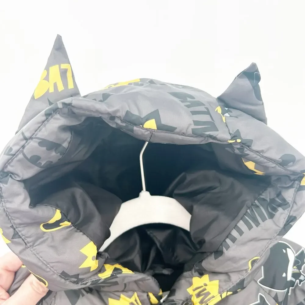Zara Baby Boys Winter Outerwear Batman Fleece Lined Hooded Puffer Jacket 2/3Y‎